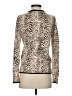 Lands' End 100% Supima Cotton Animal Print Tan Cardigan Size S - photo 2