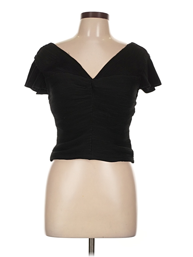 Pre-owned Express Short Sleeve Top Black Sweetheart Neckline Tops