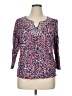 Ruby Rd. Blue 3/4 Sleeve Blouse Size XL - photo 1