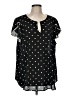 Torrid Polka Dots Black Short Sleeve Blouse Size Med Plus (00) - photo 1