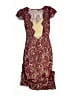 Unbranded 100% Polyester Paisley Burgundy Cocktail Dress Size XS - photo 2