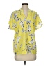 CAbi 100% Polyester Yellow Short Sleeve Blouse Size S - photo 1