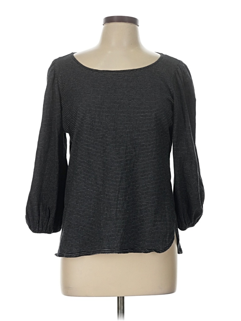 Pre-owned Max Studio 3/4 Sleeve T-shirt In Gray