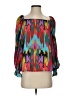 Crosby 100% Polyester Graphic Teal 3/4 Sleeve Blouse Size S - photo 1