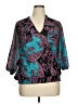 Lane Bryant 100% Polyester Paisley Teal 3/4 Sleeve Blouse Size 14 - 16 Plus - photo 1