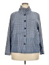 Trisha Tyler Houndstooth Blue Long Sleeve Blouse Size 2X - photo 1