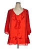 Spense 100% Polyester Red 3/4 Sleeve Blouse Size XL - photo 1