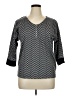 Vintage Rose Chevron-herringbone Black 3/4 Sleeve Top Size XL - photo 1