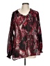 Allison Taylor 100% Polyester Burgundy Long Sleeve Blouse Size L - photo 1