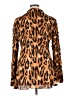 Alberto Makali 100% Polyester Animal Print Brown Long Sleeve Blouse Size XL - photo 2
