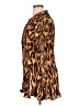 Alberto Makali 100% Polyester Animal Print Brown Long Sleeve Blouse Size XL - photo 5