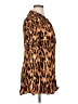 Alberto Makali 100% Polyester Animal Print Brown Long Sleeve Blouse Size XL - photo 4