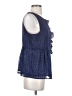 Gap 100% Polyester Blue Sleeveless Blouse Size S - photo 4