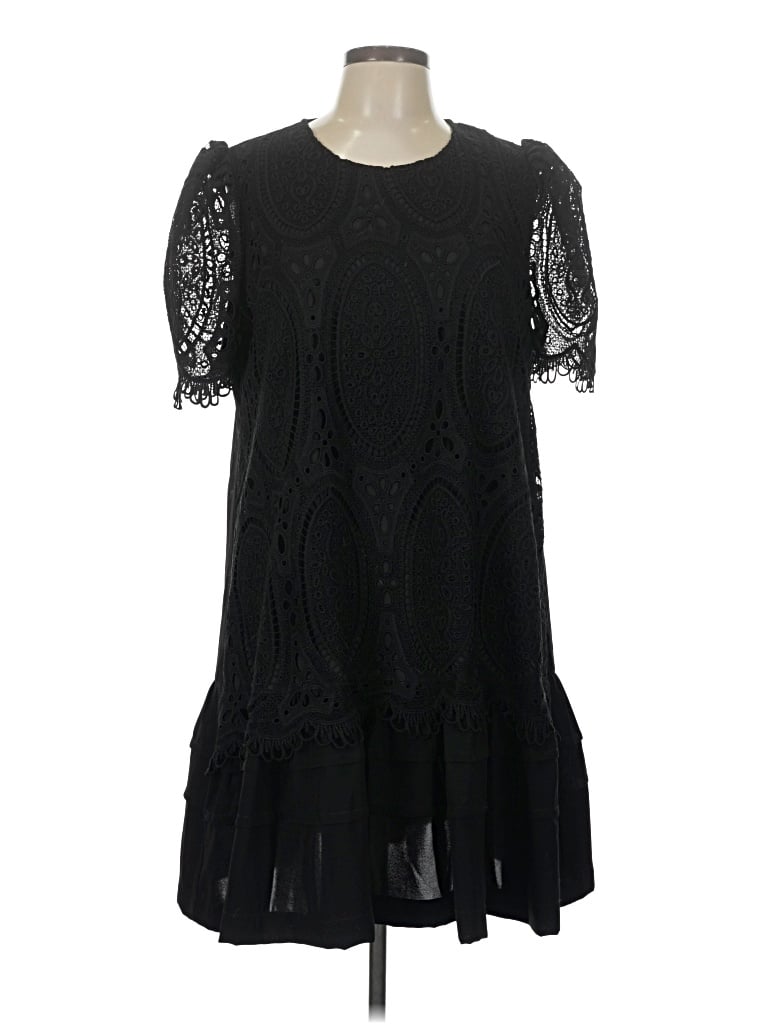 Pre-owned Gracia Short Sleeve Top Black Cold Shoulder Neckline Tops