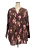 Torrid Floral Brown 3/4 Sleeve Blouse Size 4X Plus (4) - photo 1