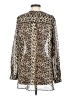 Clara Sun Woo 100% Polyester Animal Print Brown Long Sleeve Blouse Size S - photo 2