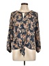 Beacon 100% Polyester Blue 3/4 Sleeve Blouse Size L (petite) - photo 1