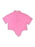 Vintage Havana Solid Pink Short Sleeve Button-Down Shirt Size M (kids) - photo 1
