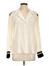 FRAME 100% Silk Color Block Ivory Long Sleeve Silk Top Size L - photo 1