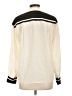 FRAME 100% Silk Color Block Ivory Long Sleeve Silk Top Size L - photo 2