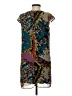 Miuse 100% Polyester Print Teal Casual Dress Size S - photo 2