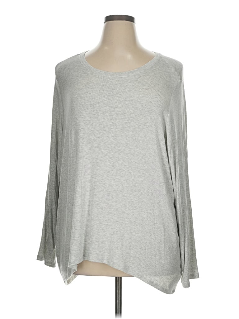 Pre-owned Athleta 3/4 Sleeve T-shirt In Gray