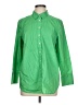 Talbots 100% Cotton Solid Green 3/4 Sleeve Button-Down Shirt Size L (petite) - photo 1