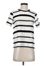 Modern Works Stripes Silver Short Sleeve Top Size S - photo 1