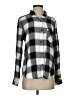 BP. Checkered-gingham Black Long Sleeve Button-Down Shirt Size S - photo 1