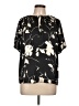 Nine West 100% Polyester Black Short Sleeve Blouse Size L - photo 1