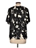 Nine West 100% Polyester Black Short Sleeve Blouse Size L - photo 2