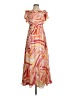 Donna Morgan 100% Polyester Print Orange Casual Dress Size 2 - photo 1
