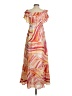 Donna Morgan 100% Polyester Print Orange Casual Dress Size 2 - photo 2