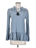 Knox Rose Blue Long Sleeve Blouse Size XS - photo 1