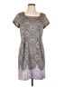 The Limited 100% Polyester Graphic Gray Casual Dress Size 8 - photo 1