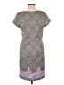 The Limited 100% Polyester Graphic Gray Casual Dress Size 8 - photo 2