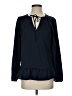 Ann Taylor LOFT 100% Polyester Blue Long Sleeve Blouse Size S - photo 1