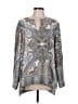 Skye's The Limit Paisley Gray Long Sleeve Blouse Size L - photo 1