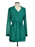 Fab'rik 100% Polyester Solid Teal Casual Dress Size L - photo 1