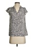 Nine West 100% Polyester Animal Print Silver Short Sleeve Blouse Size XS - photo 1