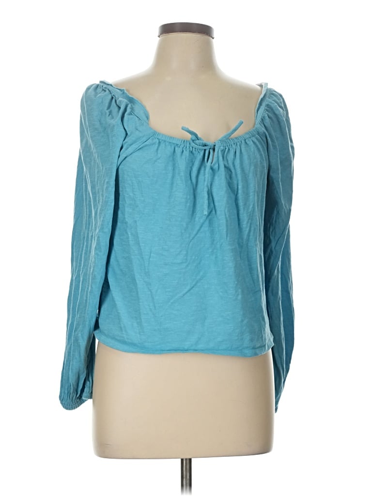 Pre-owned A.n.a. A New Approach 3/4 Sleeve Blouse In Teal