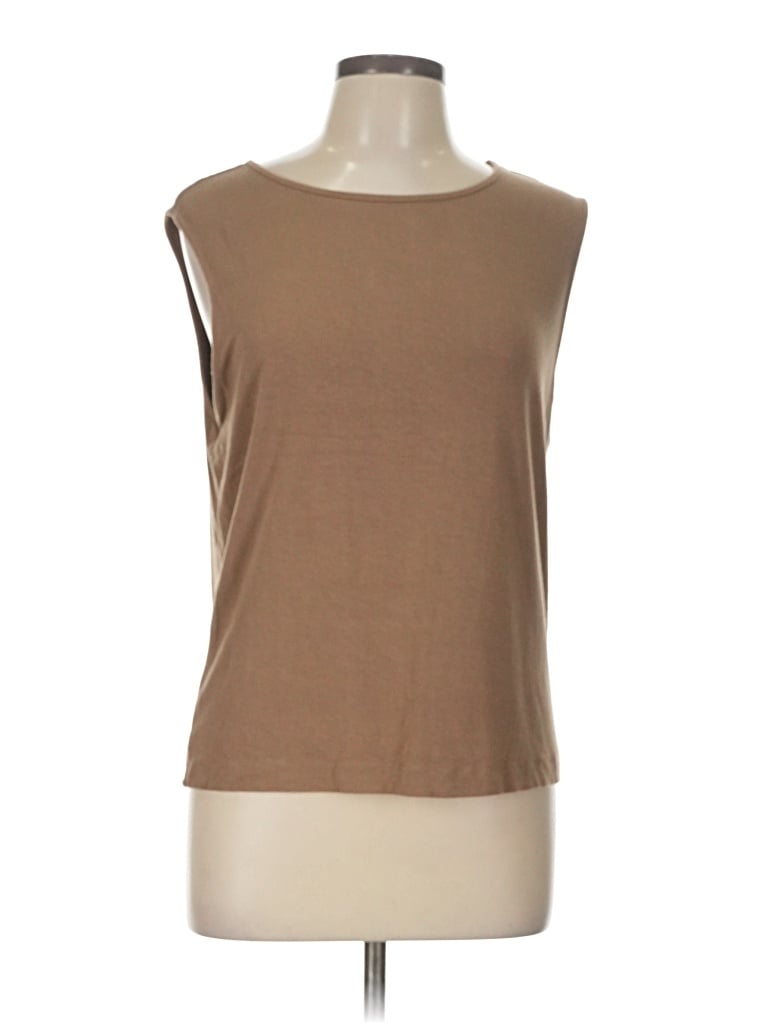 Pre-owned Coldwater Creek Sleeveless T-shirt In Brown