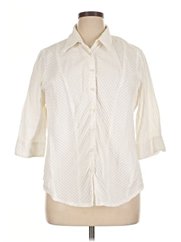 Club Z Collection 3/4 Sleeve Button-Down Shirt (view 1)
