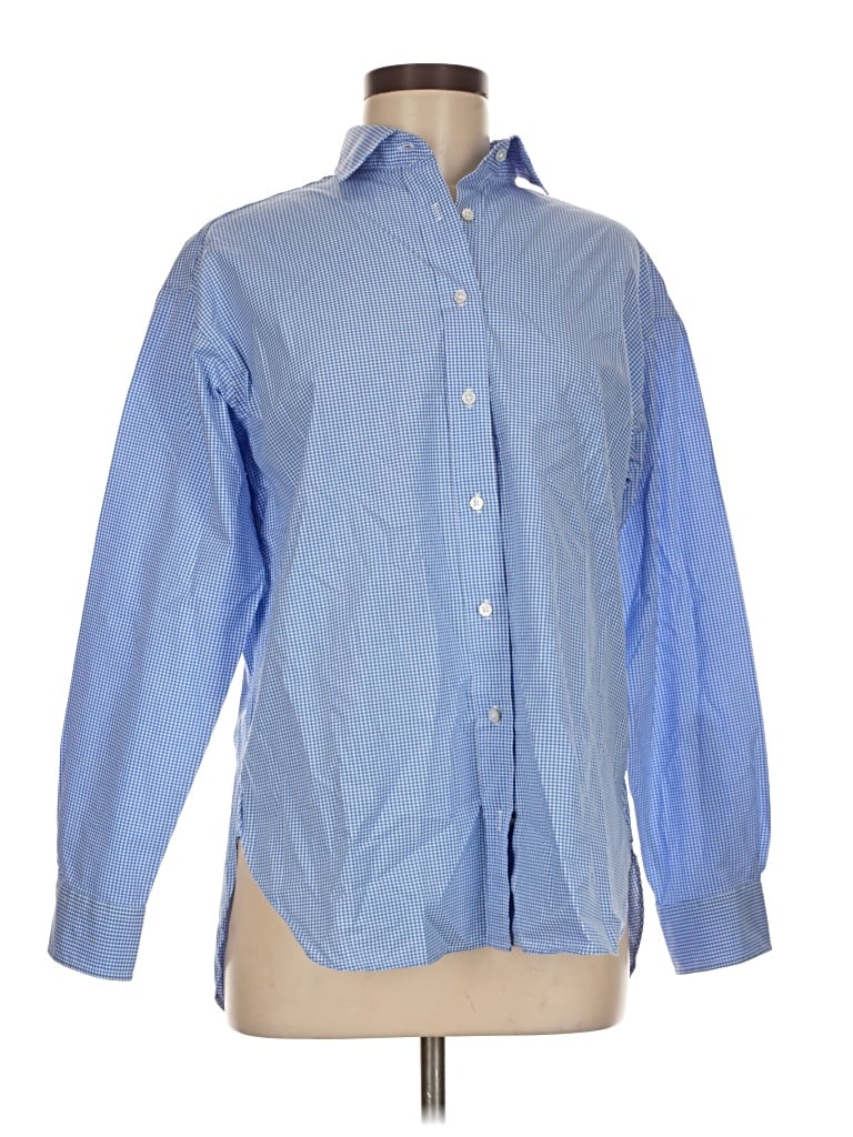 Pre-owned J. Mclaughlin Long Sleeve Button Down Shirt In Blue