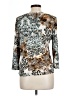 One World Animal Print Silver 3/4 Sleeve Blouse Size L - photo 2