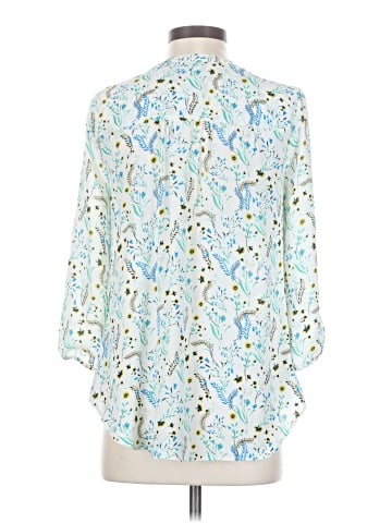 Kaari Blue 3/4 Sleeve Blouse (view 2)