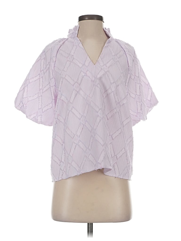 Pre-owned Thml Short Sleeve Blouse In Purple