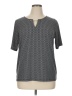 Tahari Gray Short Sleeve Blouse Size XL - photo 1