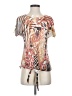 Bleu 100% Polyester Animal Print Brown Short Sleeve T-Shirt Size S - photo 1