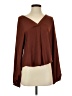 Dolan 100% Polyester Brown Long Sleeve Blouse Size S - photo 1